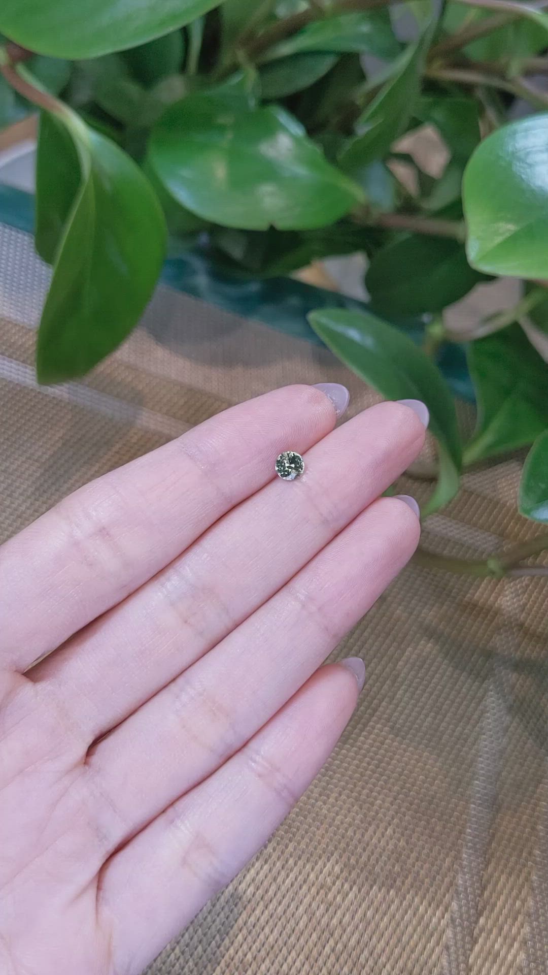 0.46 Ct. Bluish Green Sapphire from Madagascar Size Video