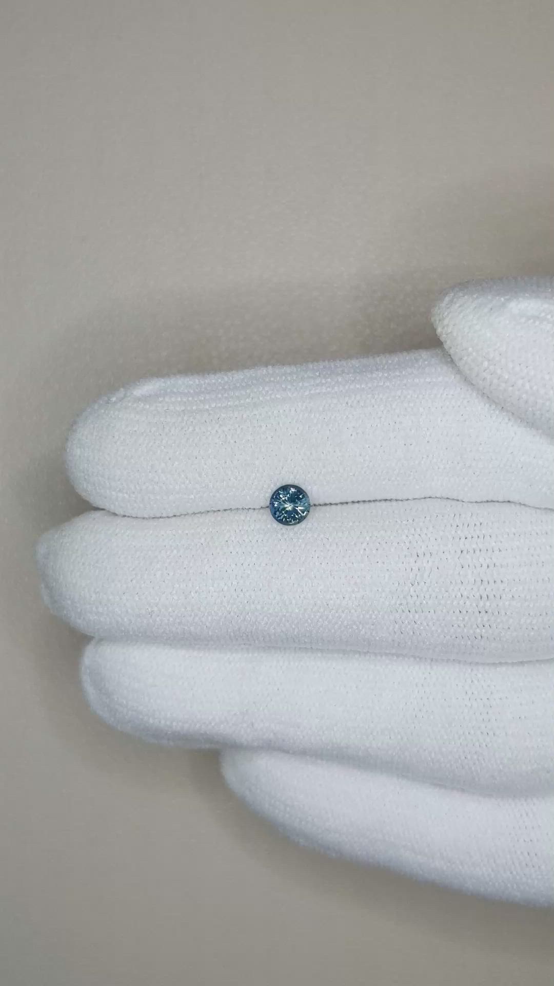 0.38 Ct. Greenish Blue Sapphire from Madagascar Size Video