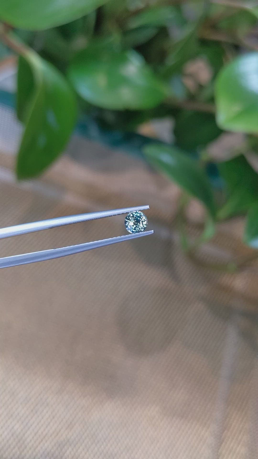 0.48 Ct. Greenish Blue Sapphire from Madagascar Size Video