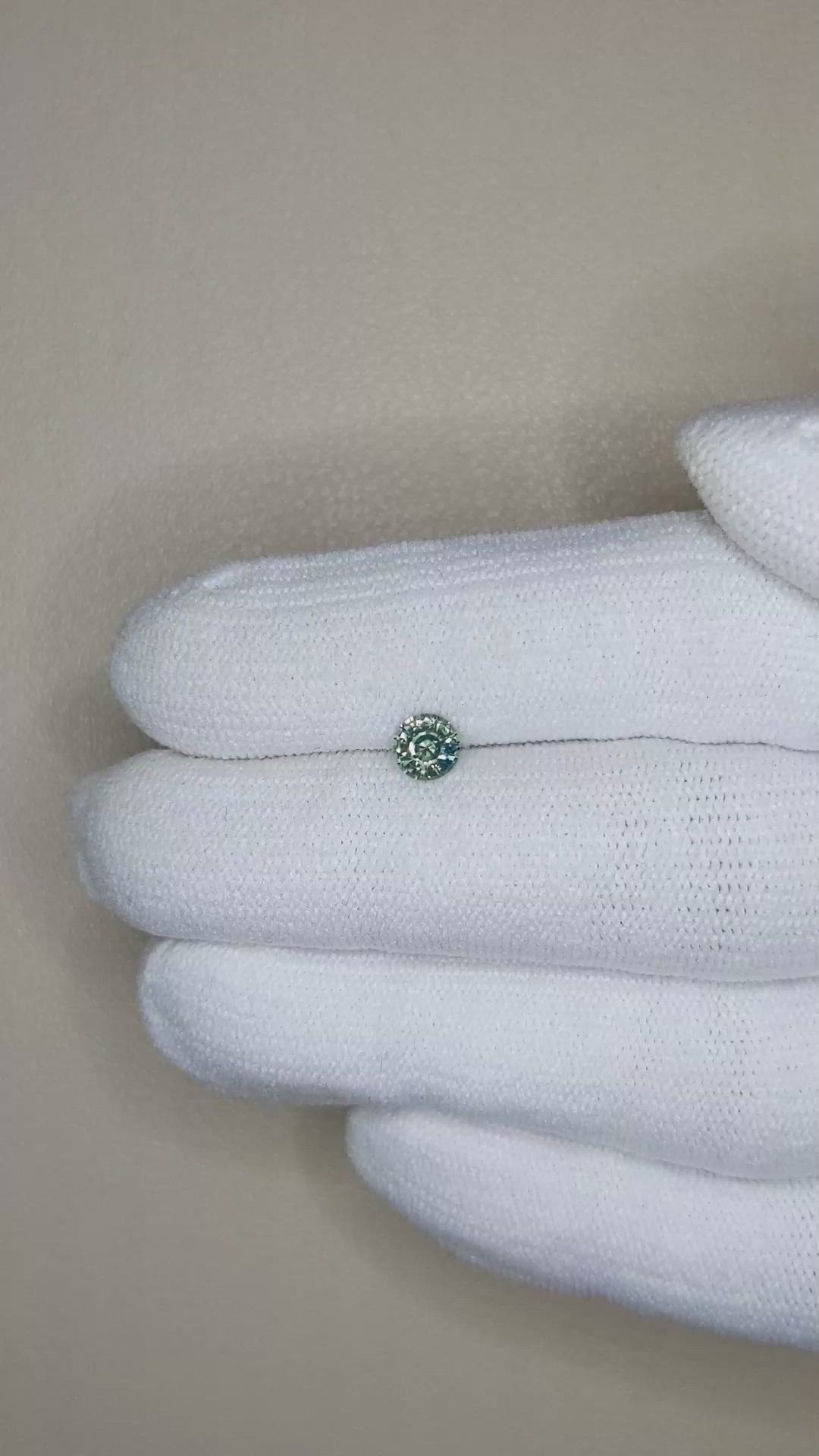 0.48 Ct. Greenish Blue Sapphire from Madagascar Size Video