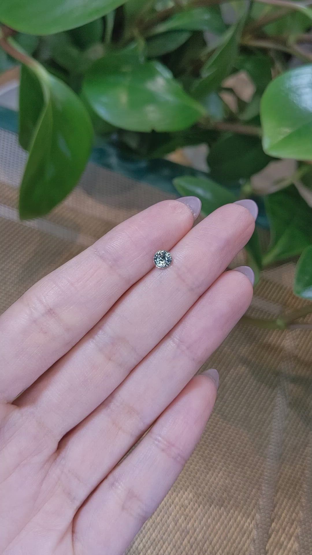 0.48 Ct. Greenish Blue Sapphire from Madagascar Size Video