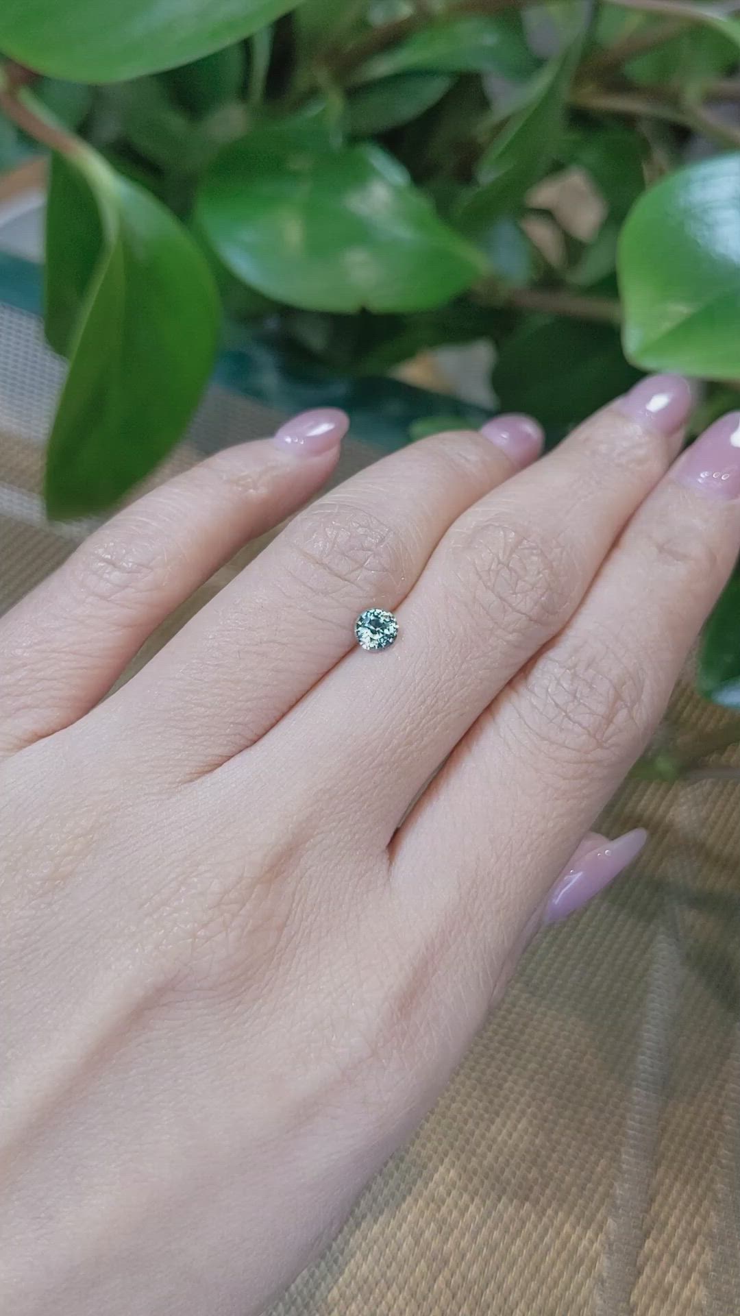 0.48 Ct. Greenish Blue Sapphire from Madagascar Size Video