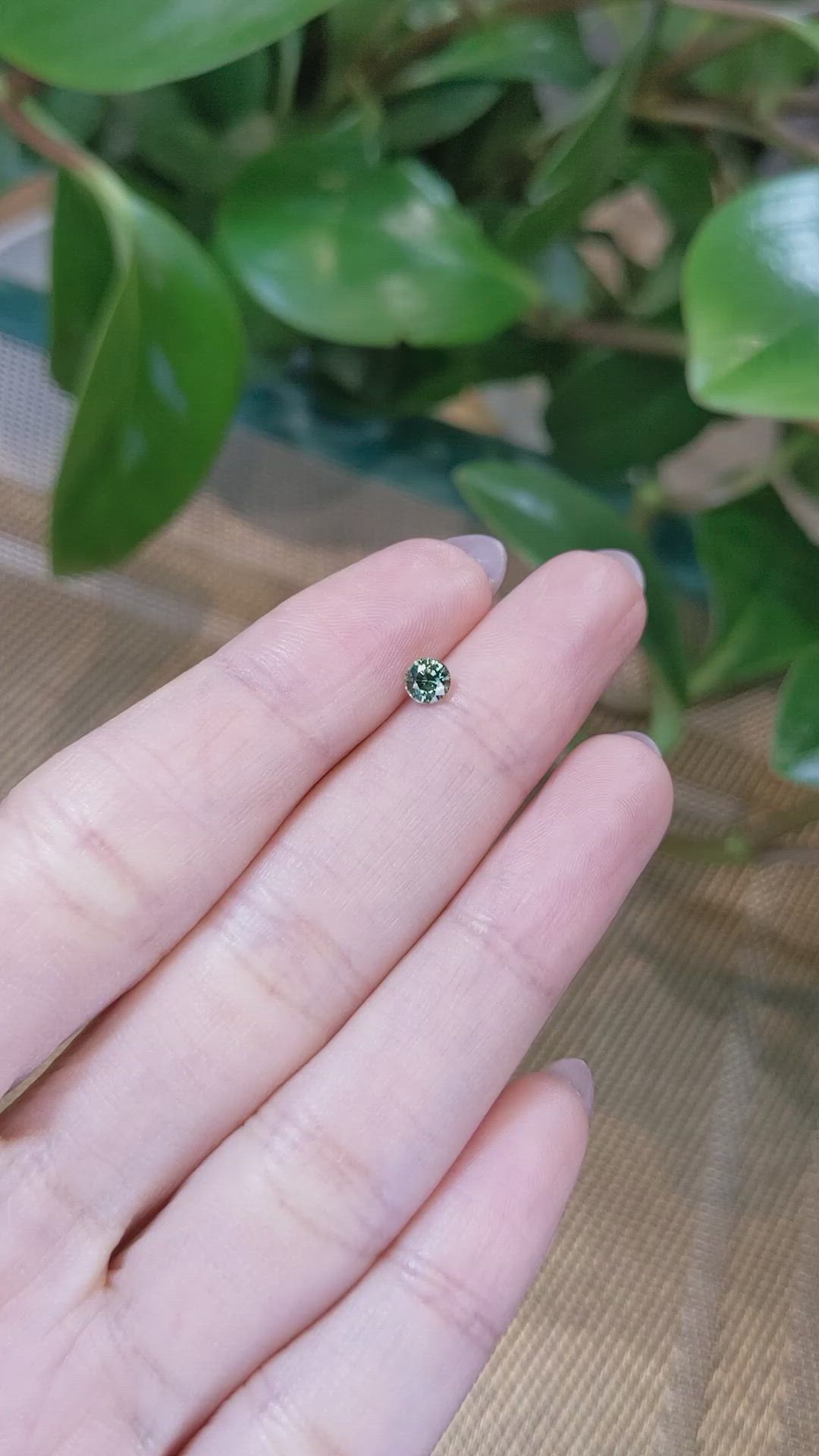 0.34 Ct. Bluish Green Sapphire from Madagascar Size Video