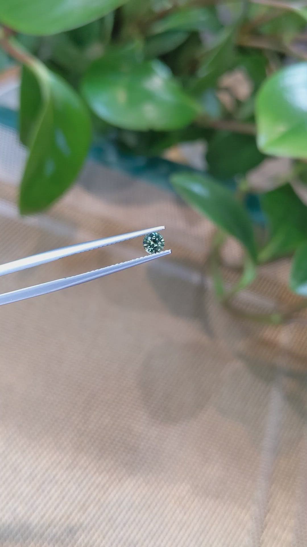 0.34 Ct. Bluish Green Sapphire from Madagascar Size Video
