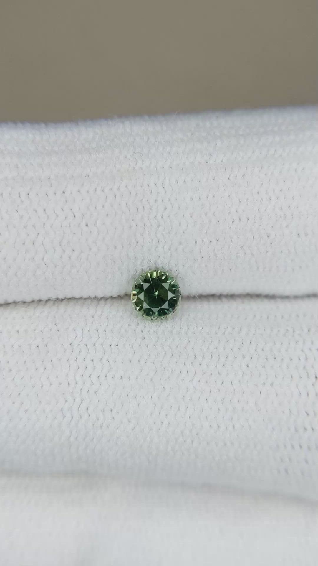 0.34 Ct. Bluish Green Sapphire from Madagascar Size Video