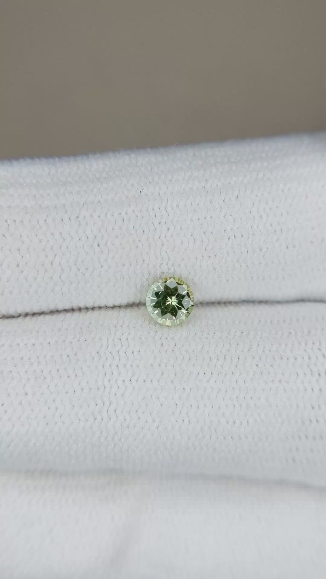 0.40 Ct. Yellowish Green Sapphire from Madagascar Size Video