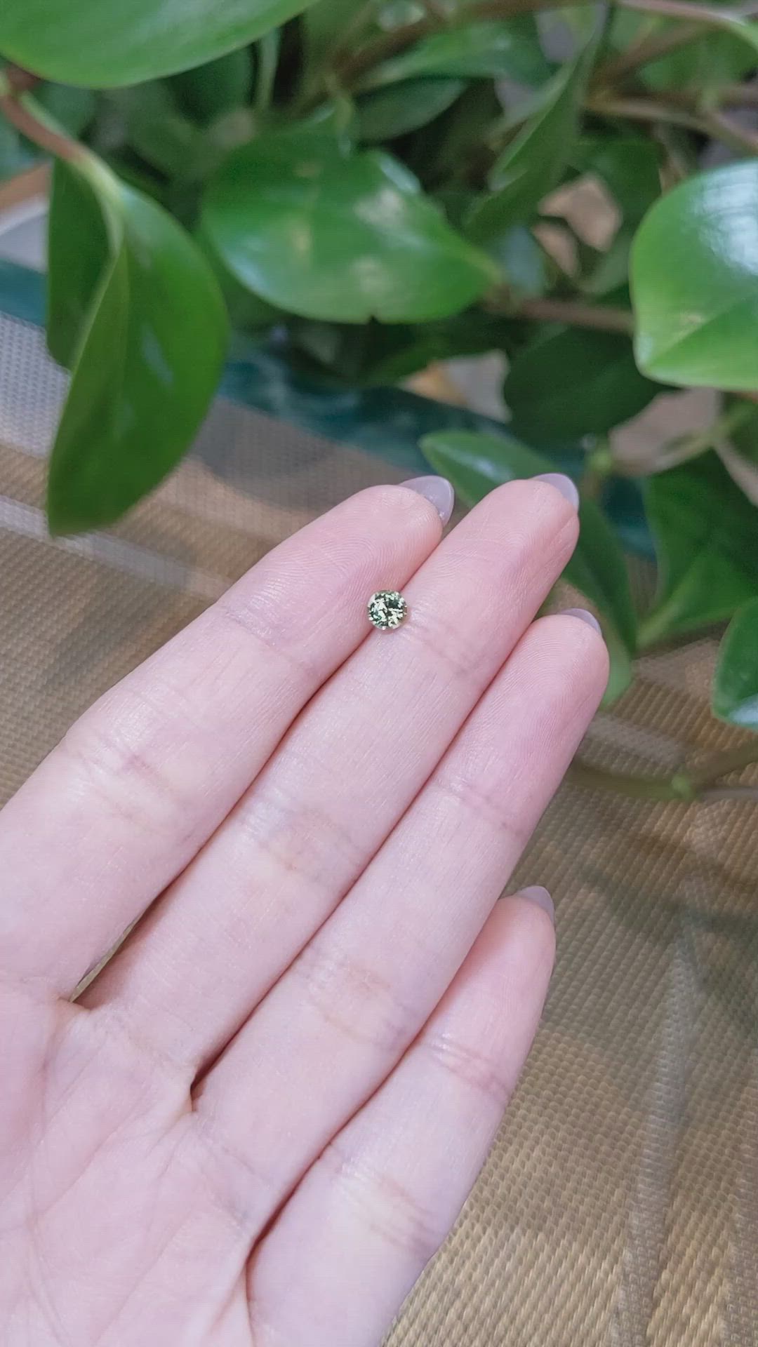 0.40 Ct. Yellowish Green Sapphire from Madagascar Size Video