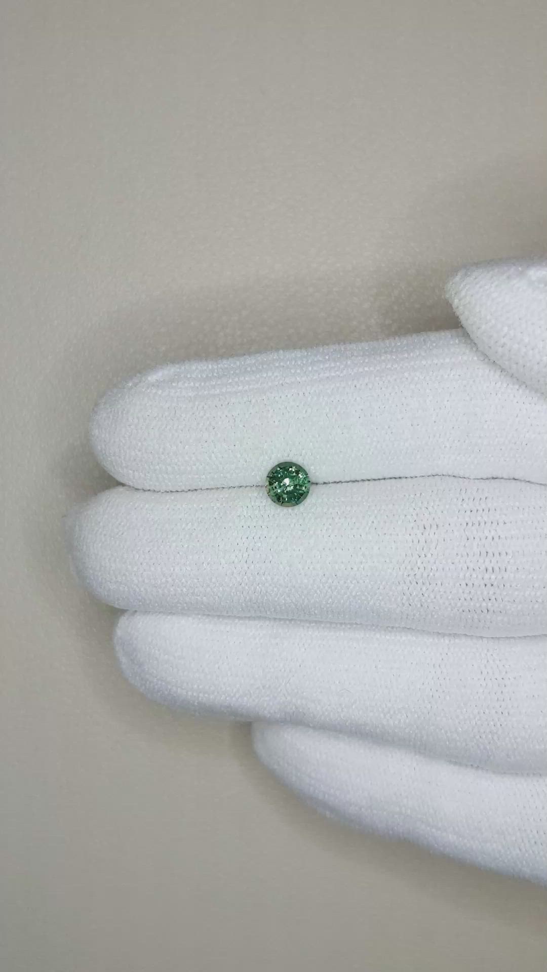 0.57 Ct. Bluish Green Sapphire from Madagascar Size Video