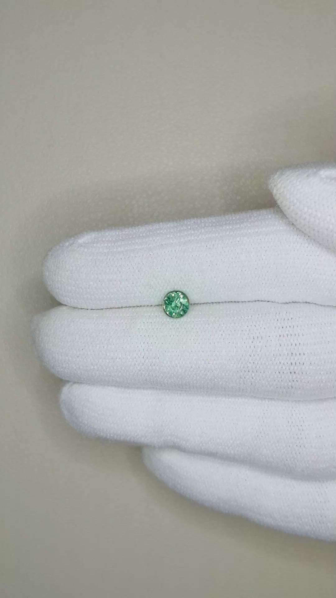 0.54 Ct. Bluish Green Sapphire from Madagascar Size Video