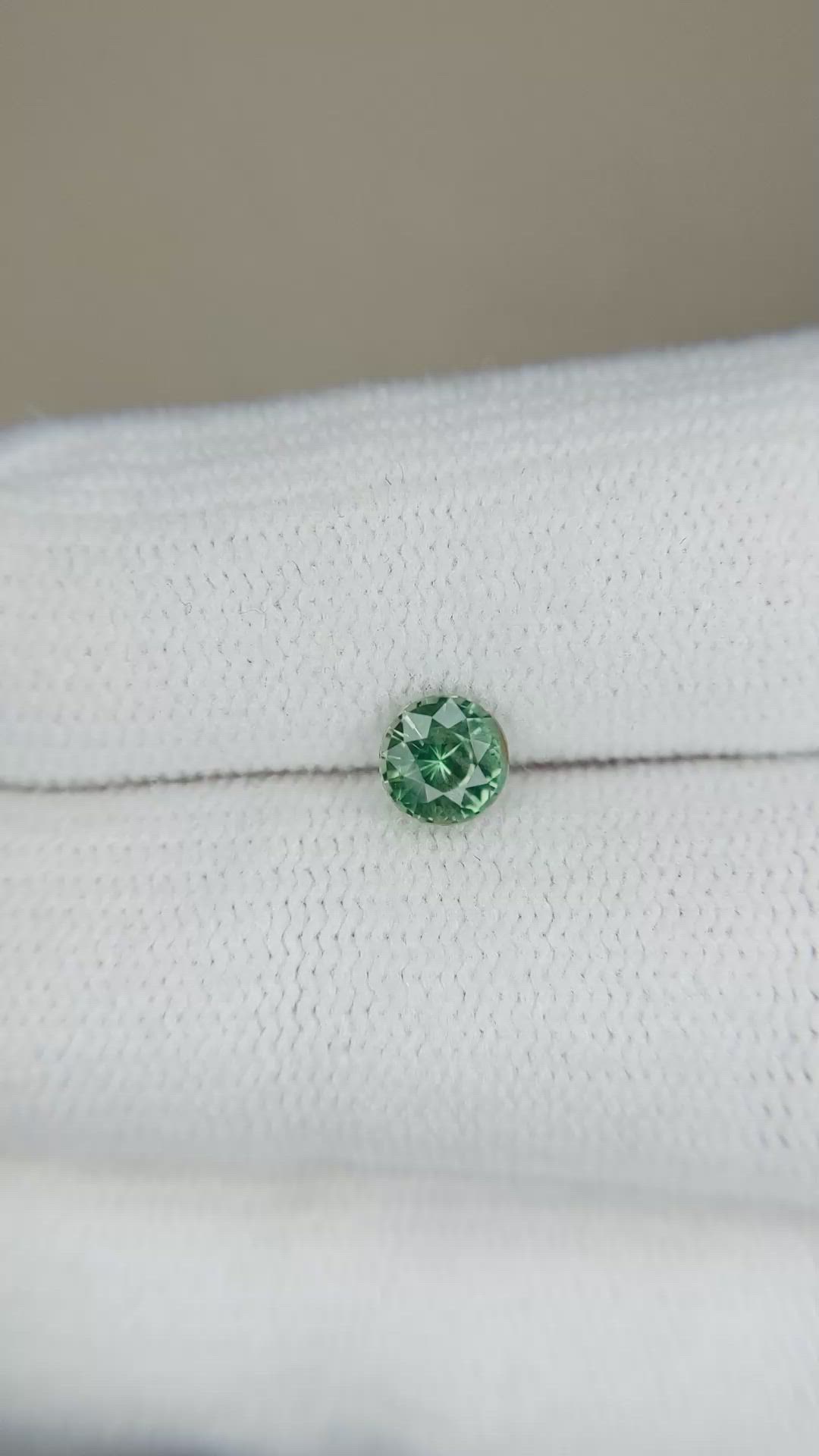0.54 Ct. Bluish Green Sapphire from Madagascar Size Video