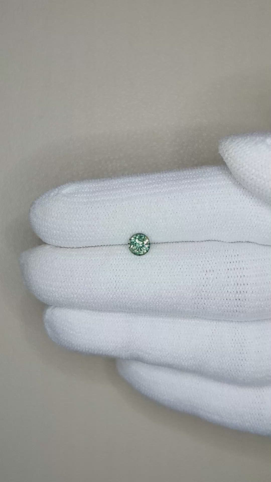 0.53 Ct. Bluish Green Sapphire from Madagascar Size Video
