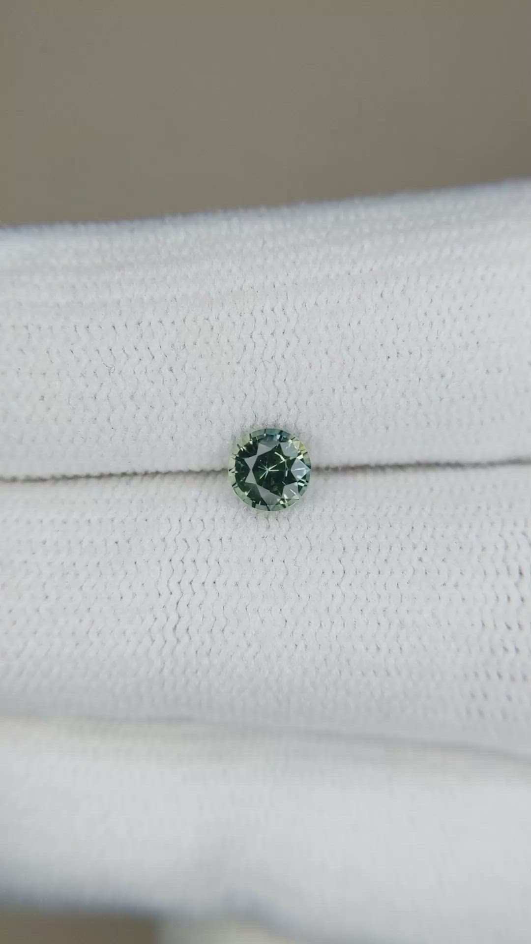 0.53 Ct. Bluish Green Sapphire from Madagascar Size Video