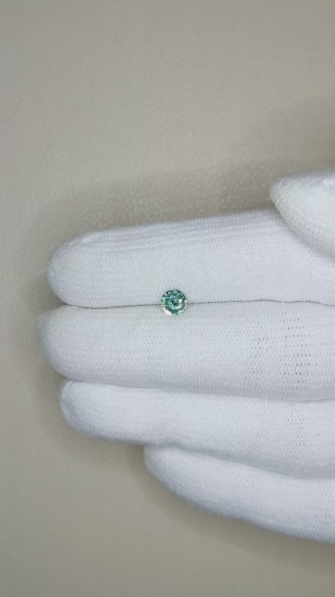 0.37 Ct. Greenish Blue Sapphire from Madagascar Size Video