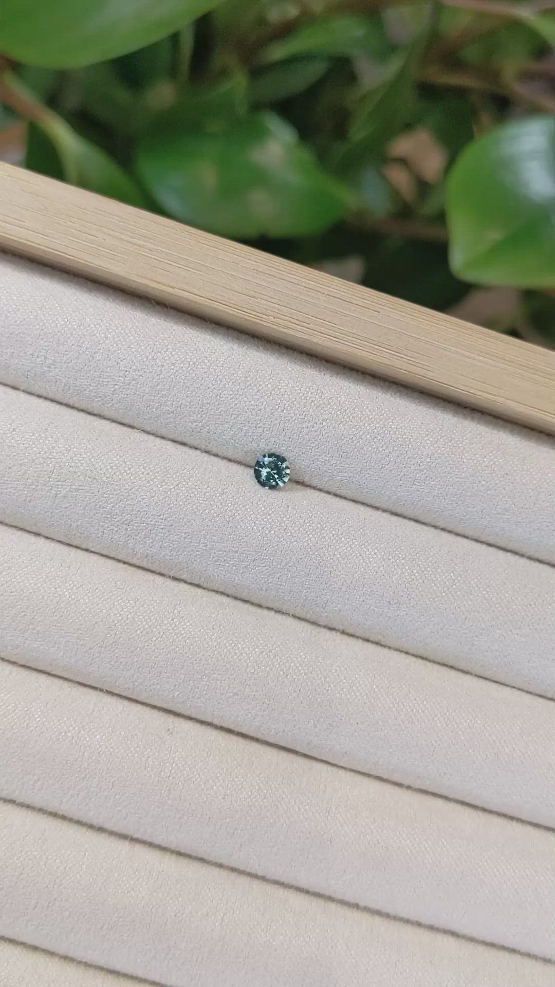 0.37 Ct. Greenish Blue Sapphire from Madagascar Size Video