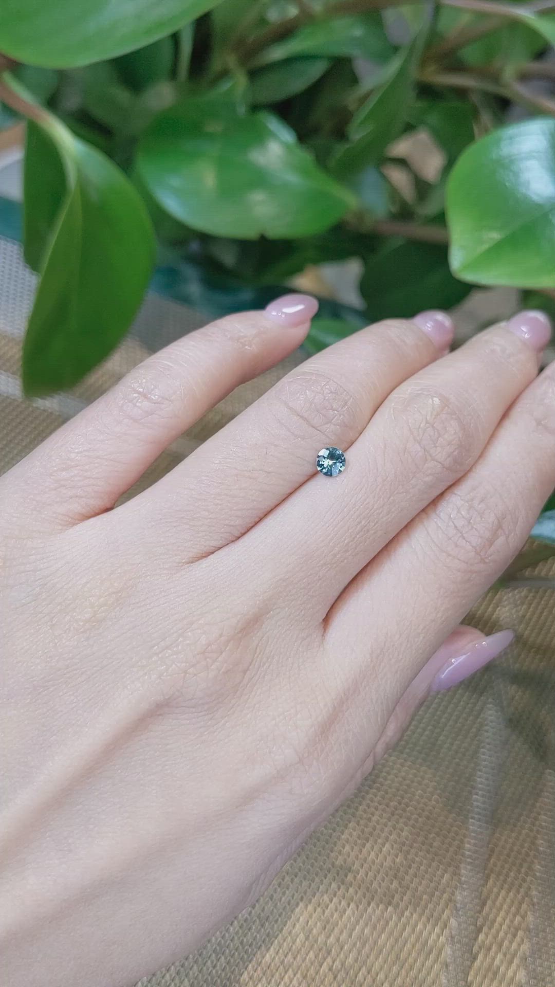 0.37 Ct. Greenish Blue Sapphire from Madagascar Size Video