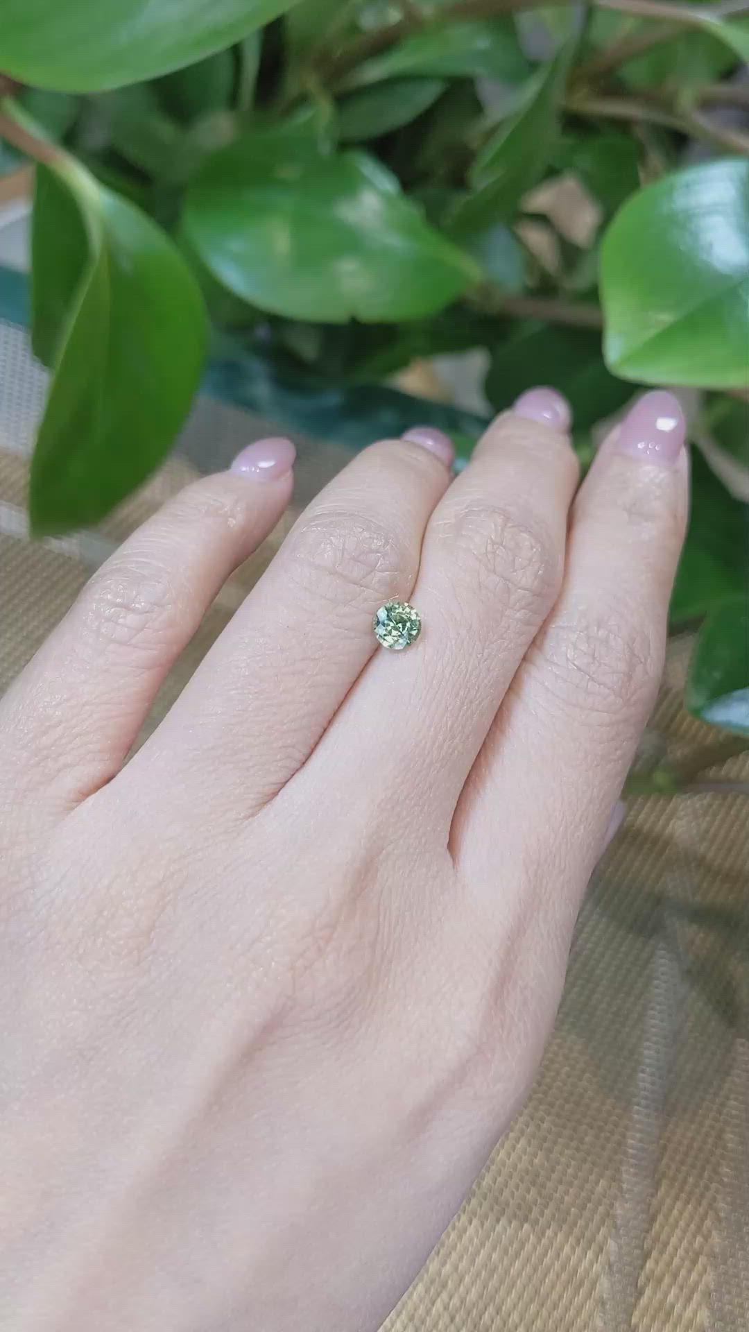 0.71 Ct. Bluish Green Sapphire from Madagascar Size Video