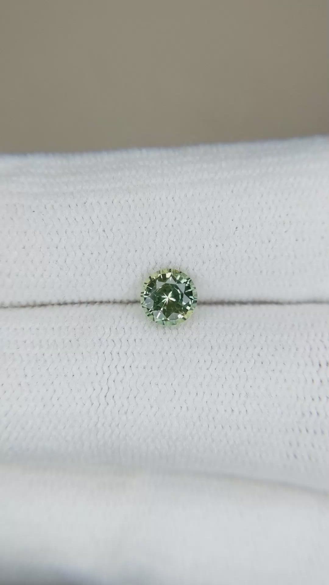 0.71 Ct. Bluish Green Sapphire from Madagascar Size Video