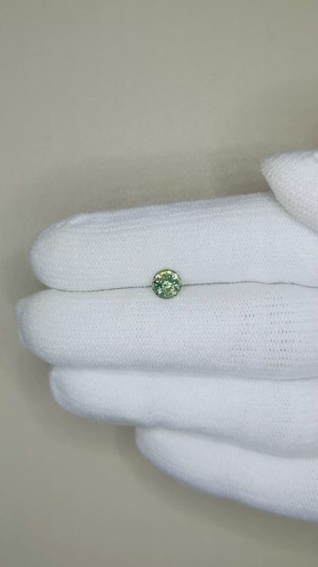 0.71 Ct. Bluish Green Sapphire from Madagascar Size Video
