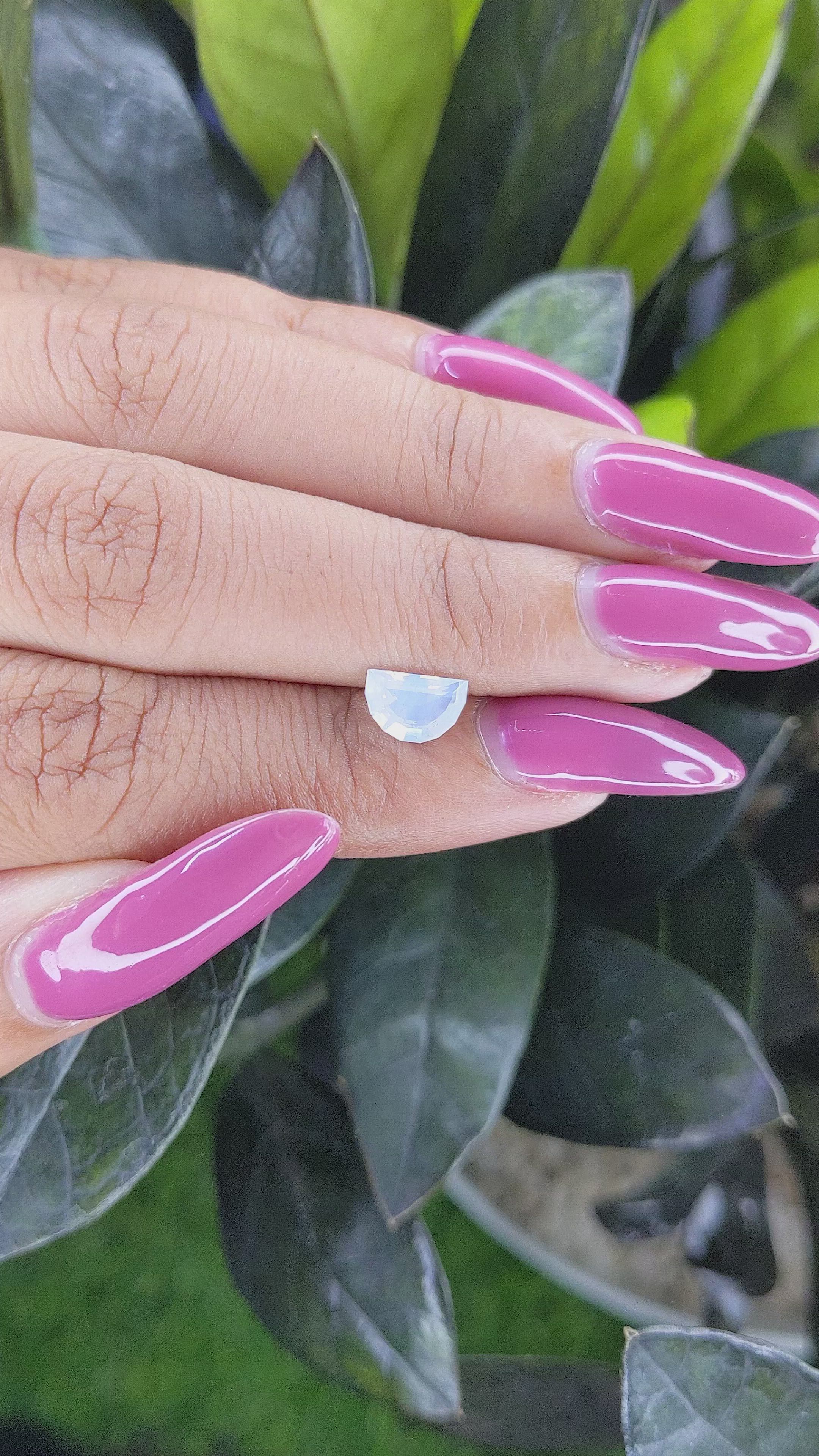 1.19 Ct. White Sapphire from Ceylon (Sri Lanka) Size Video