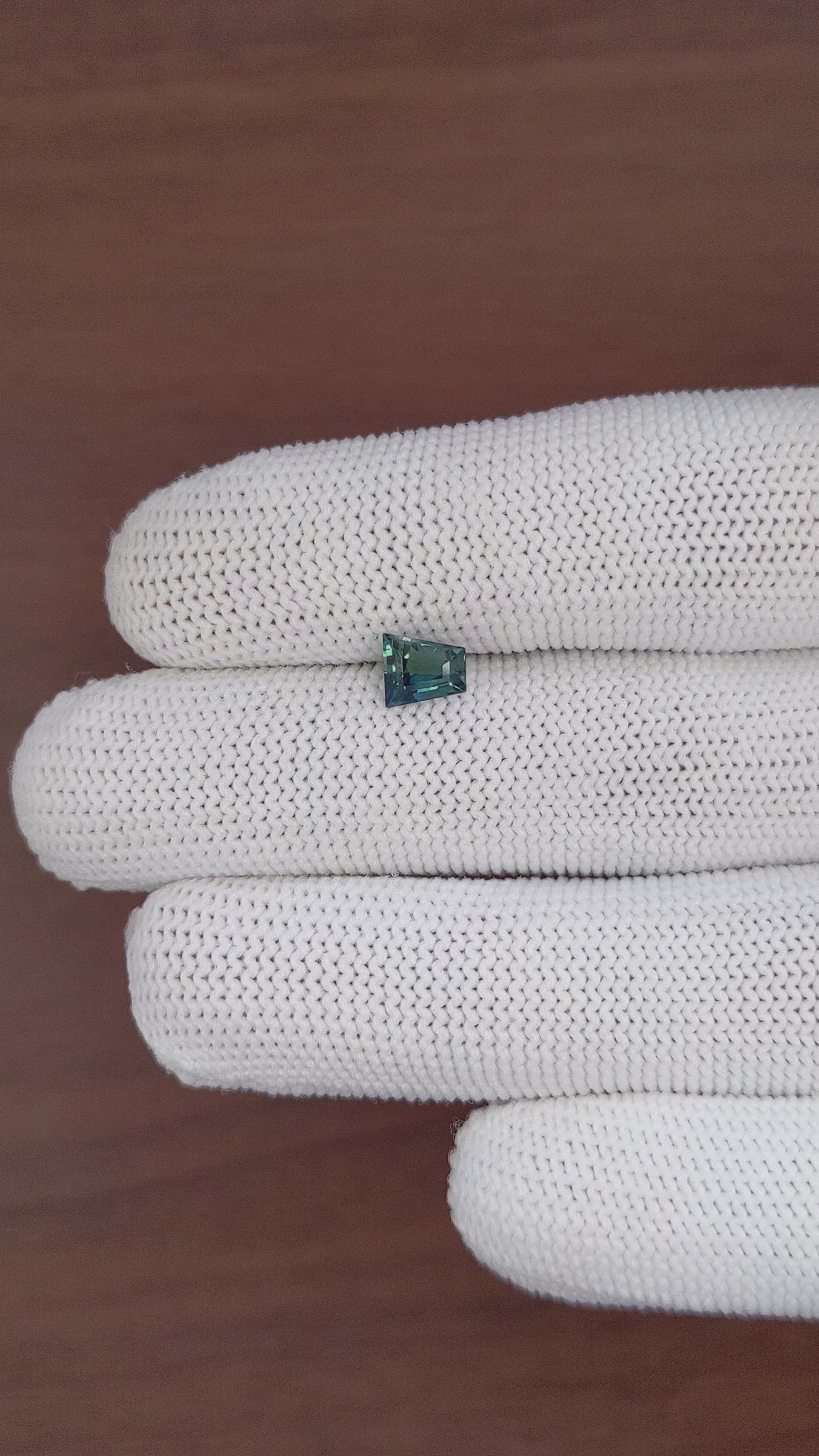 1.13 Ct. Bluish Green Sapphire from Madagascar Size Video