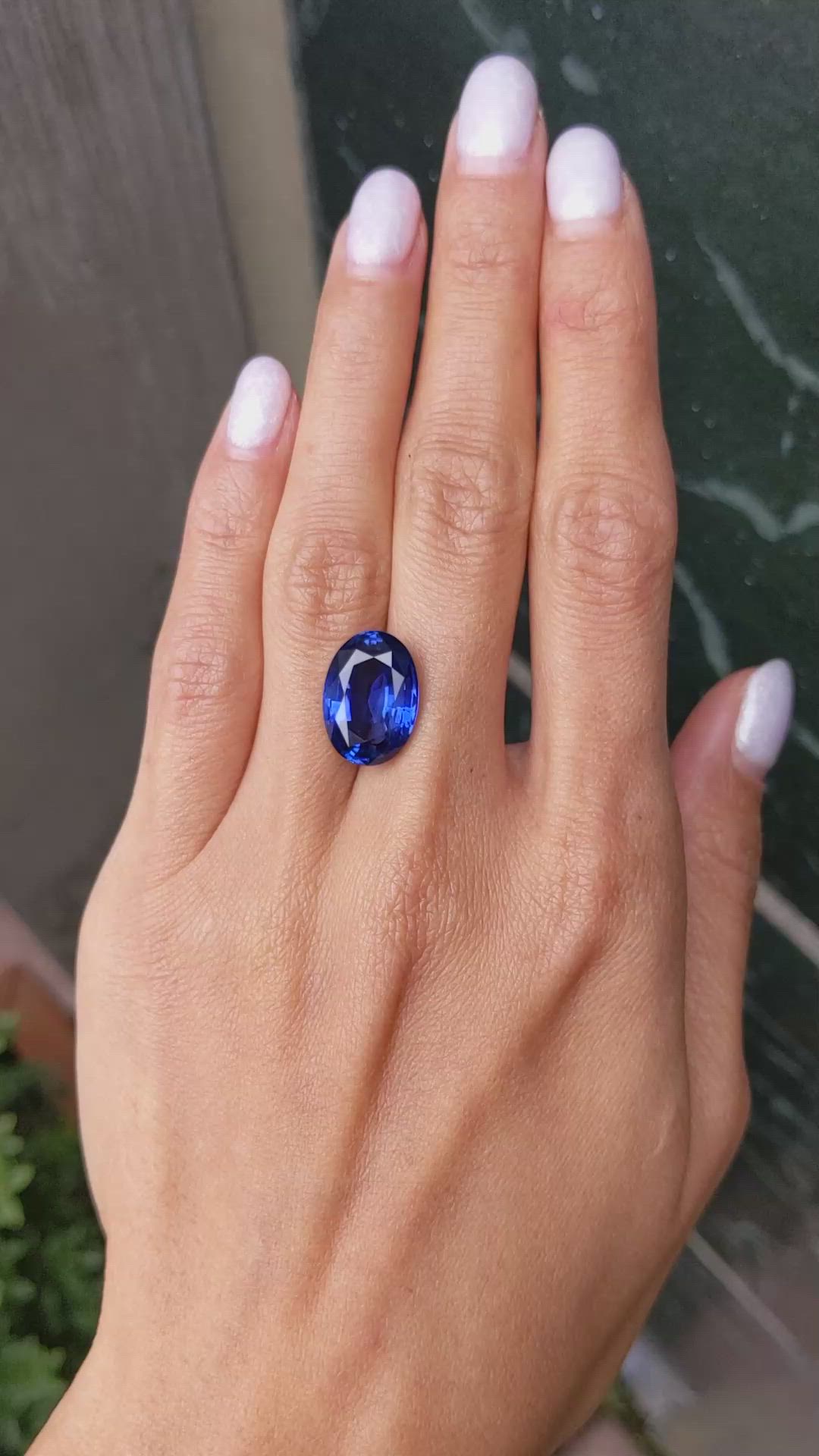 11.66 Ct. Blue Sapphire from Ceylon (Sri Lanka) Size Video