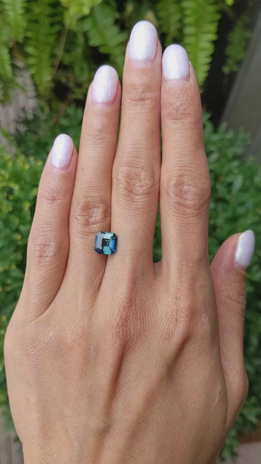 2.54 Ct. Bluish Green Sapphire from Madagascar Size Video
