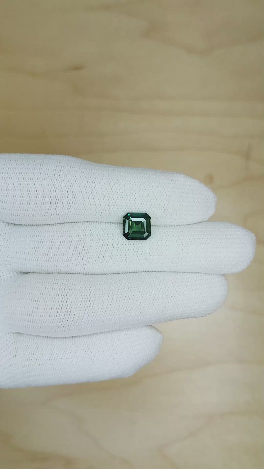 2.54 Ct. Bluish Green Sapphire from Madagascar Size Video