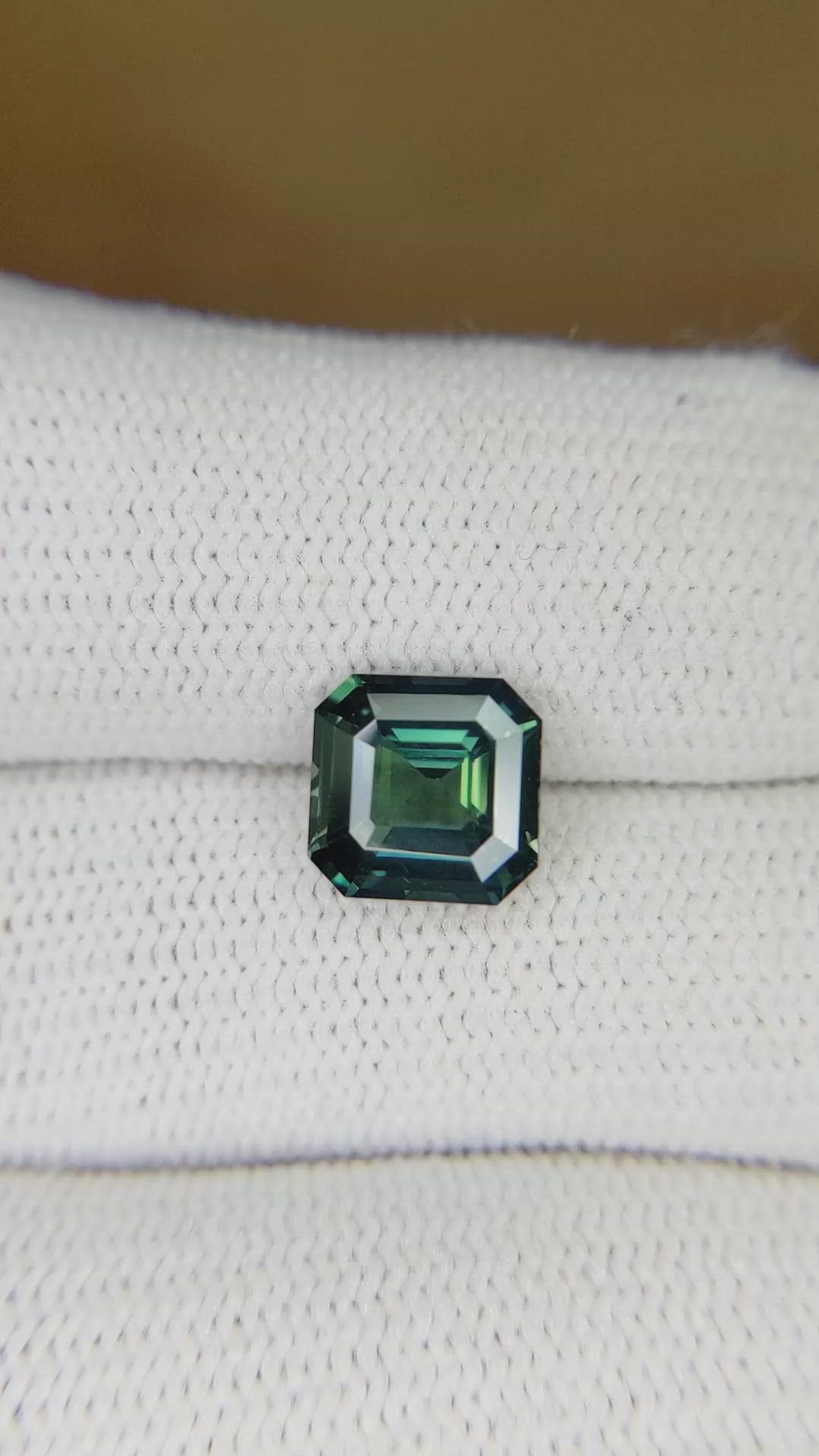 2.54 Ct. Bluish Green Sapphire from Madagascar Size Video