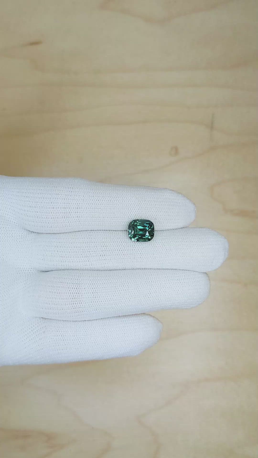 4.11 Ct. Bluish Green Sapphire from Madagascar Size Video