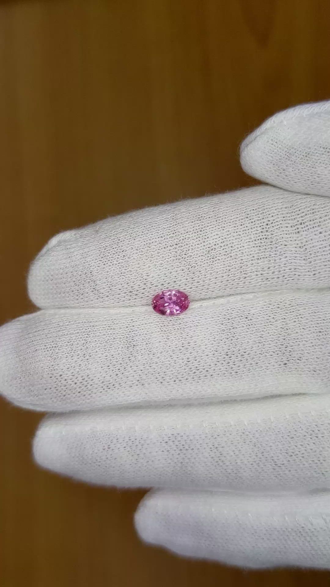 0.54 Ct. Pink Sapphire from Ceylon (Sri Lanka) Size Video