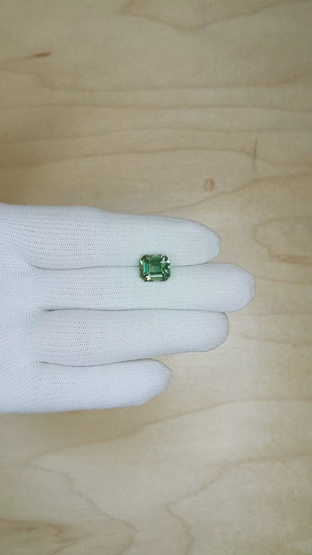 4.18 Ct. Bluish Green Sapphire from Madagascar Size Video