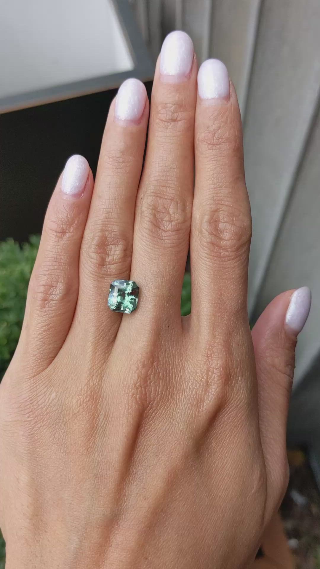 4.09 Ct. Green Sapphire from Madagascar Size Video