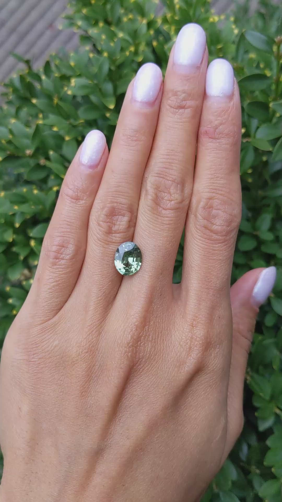 3.81 Ct. Green Sapphire from Madagascar Size Video