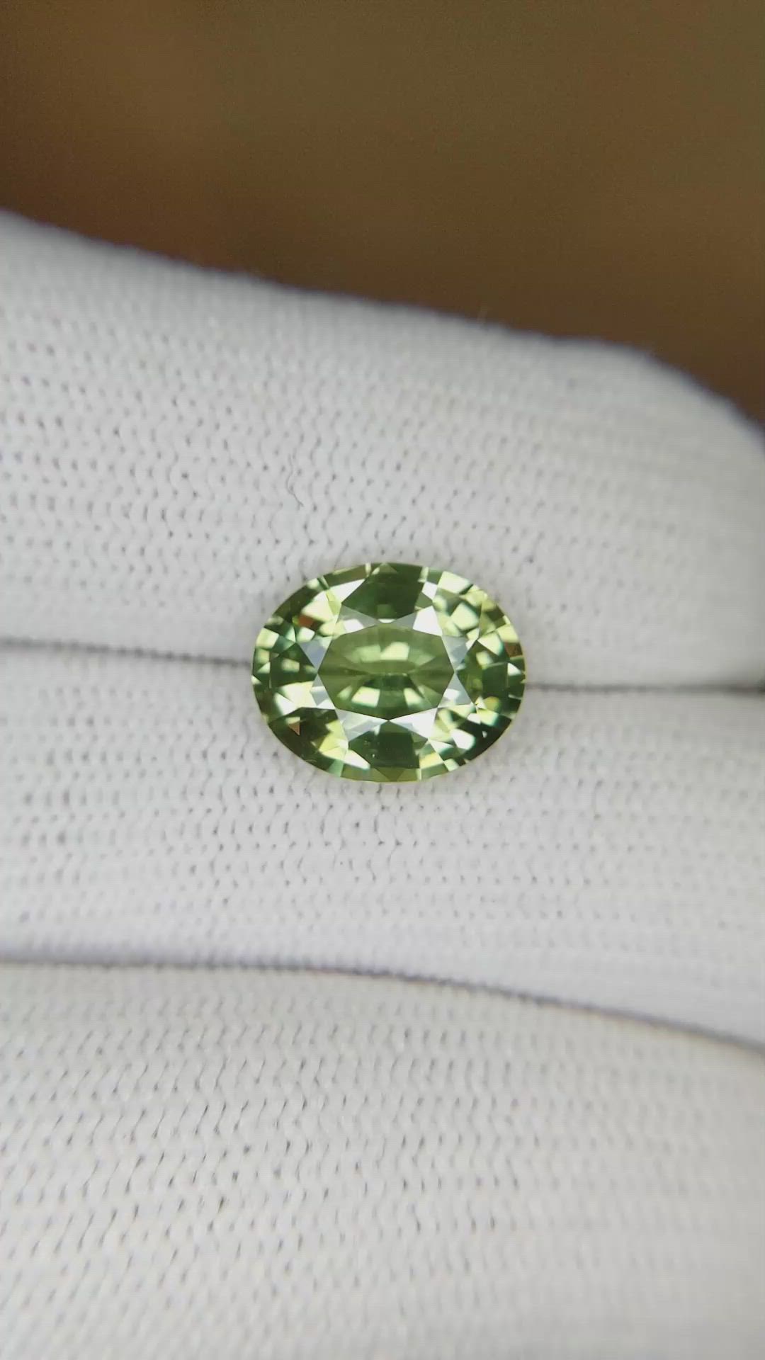 3.81 Ct. Green Sapphire from Madagascar Size Video
