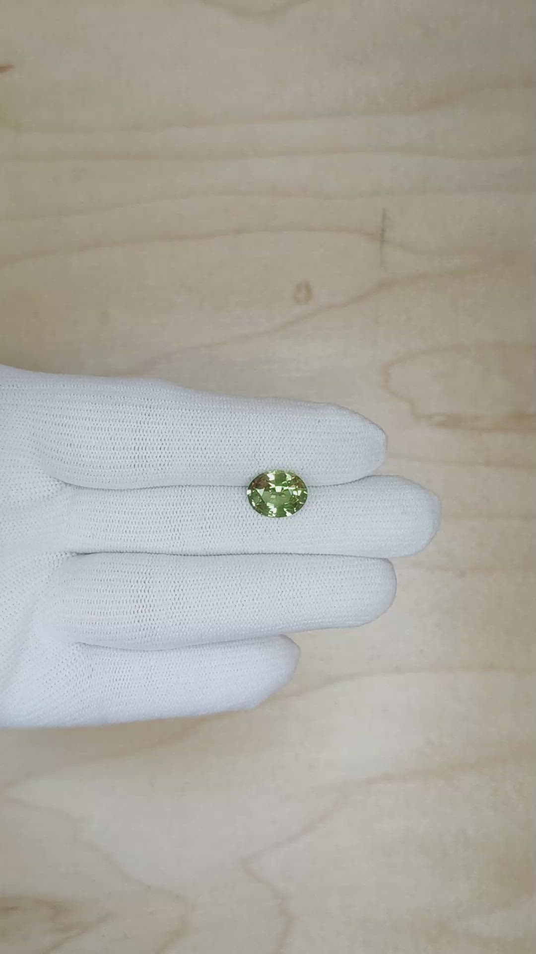 3.81 Ct. Green Sapphire from Madagascar Size Video
