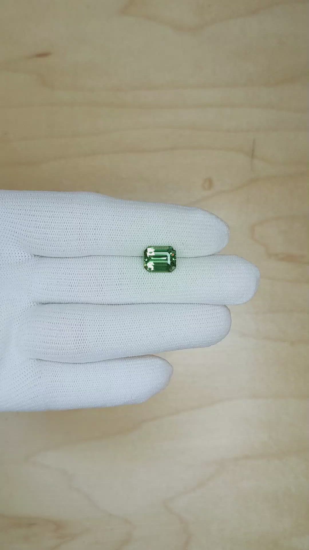 3.99 Ct. Green Sapphire from Madagascar Size Video