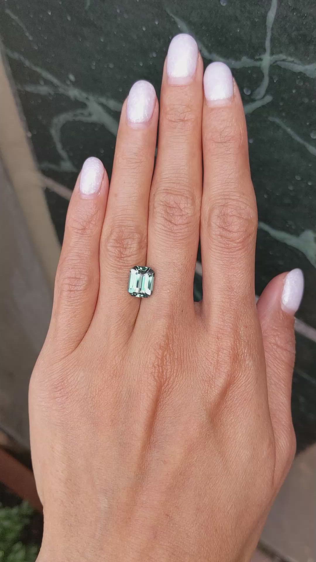 3.99 Ct. Green Sapphire from Madagascar Size Video