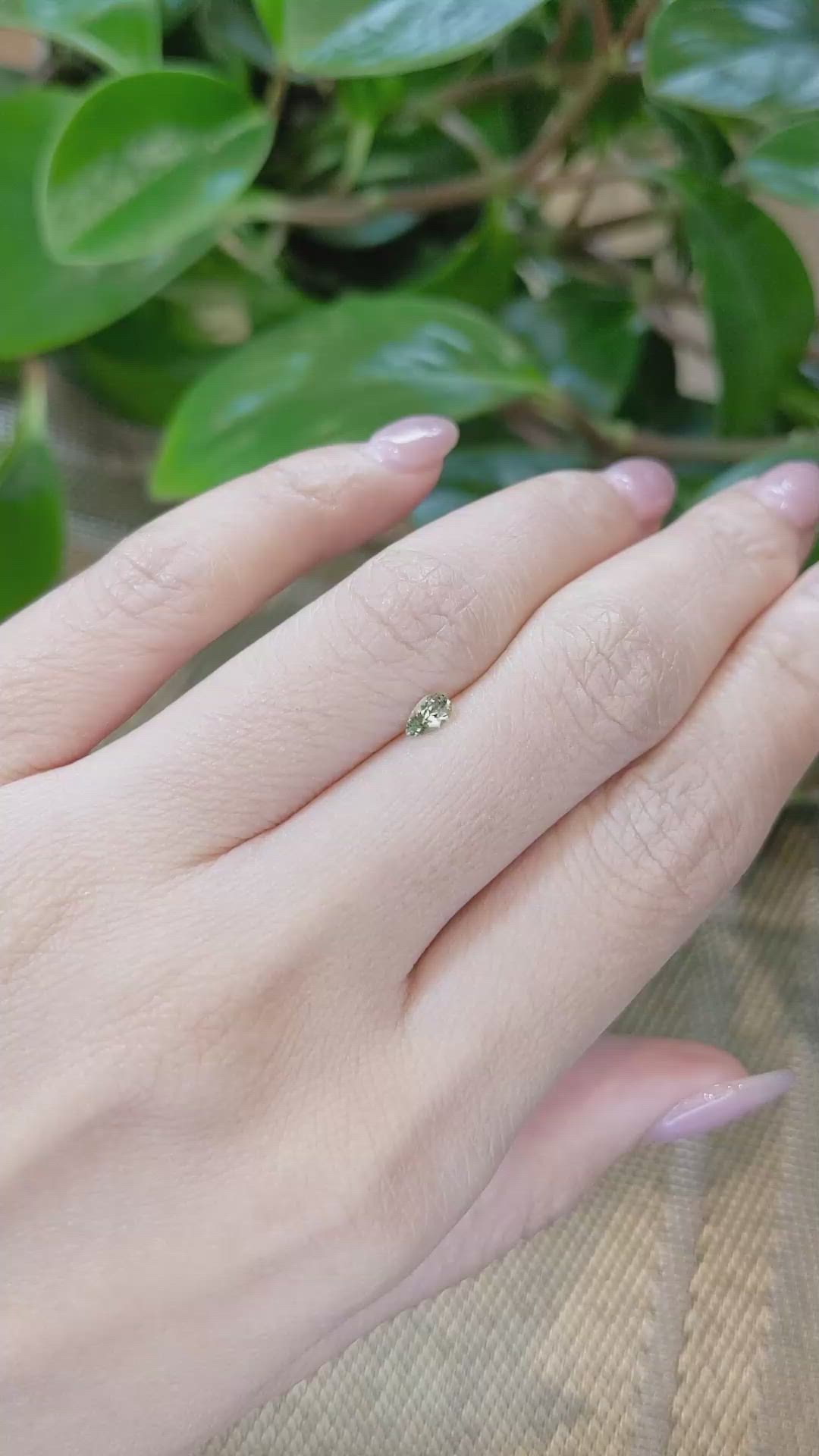 0.25 Ct. Yellowish Green Sapphire from Montana Size Video