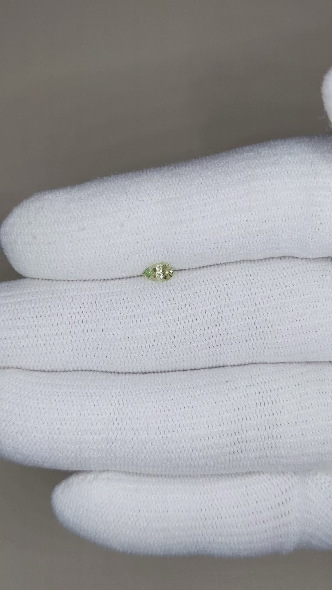 0.25 Ct. Yellowish Green Sapphire from Montana Size Video