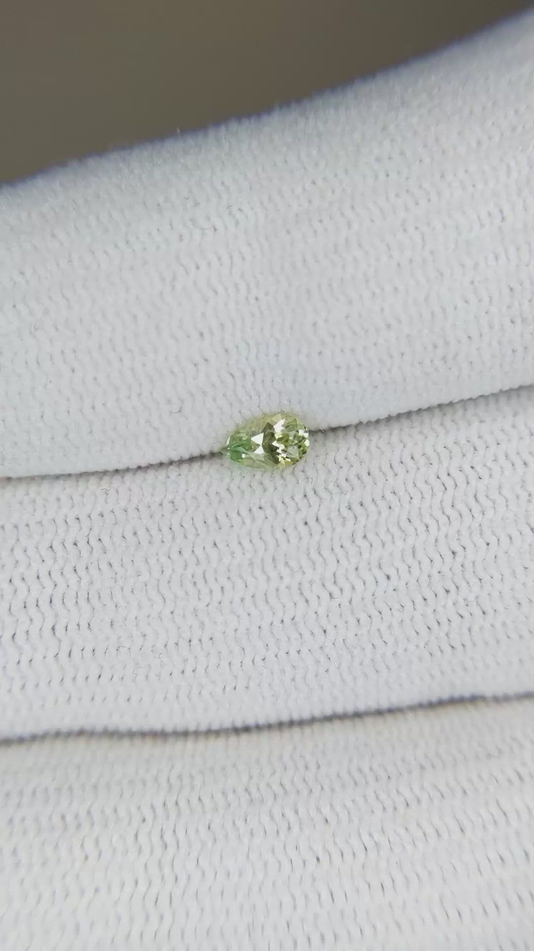 0.25 Ct. Yellowish Green Sapphire from Montana Size Video