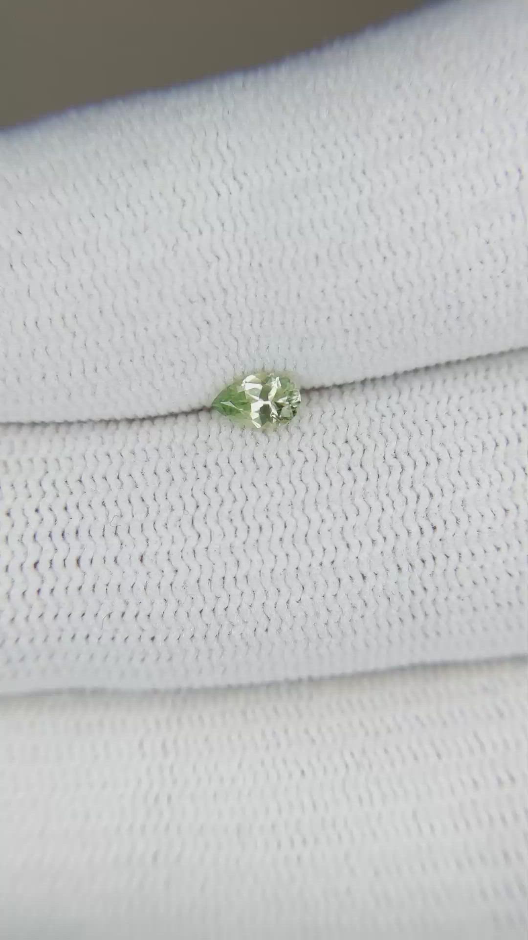 0.25 Ct. Yellowish Green Sapphire from Montana Size Video