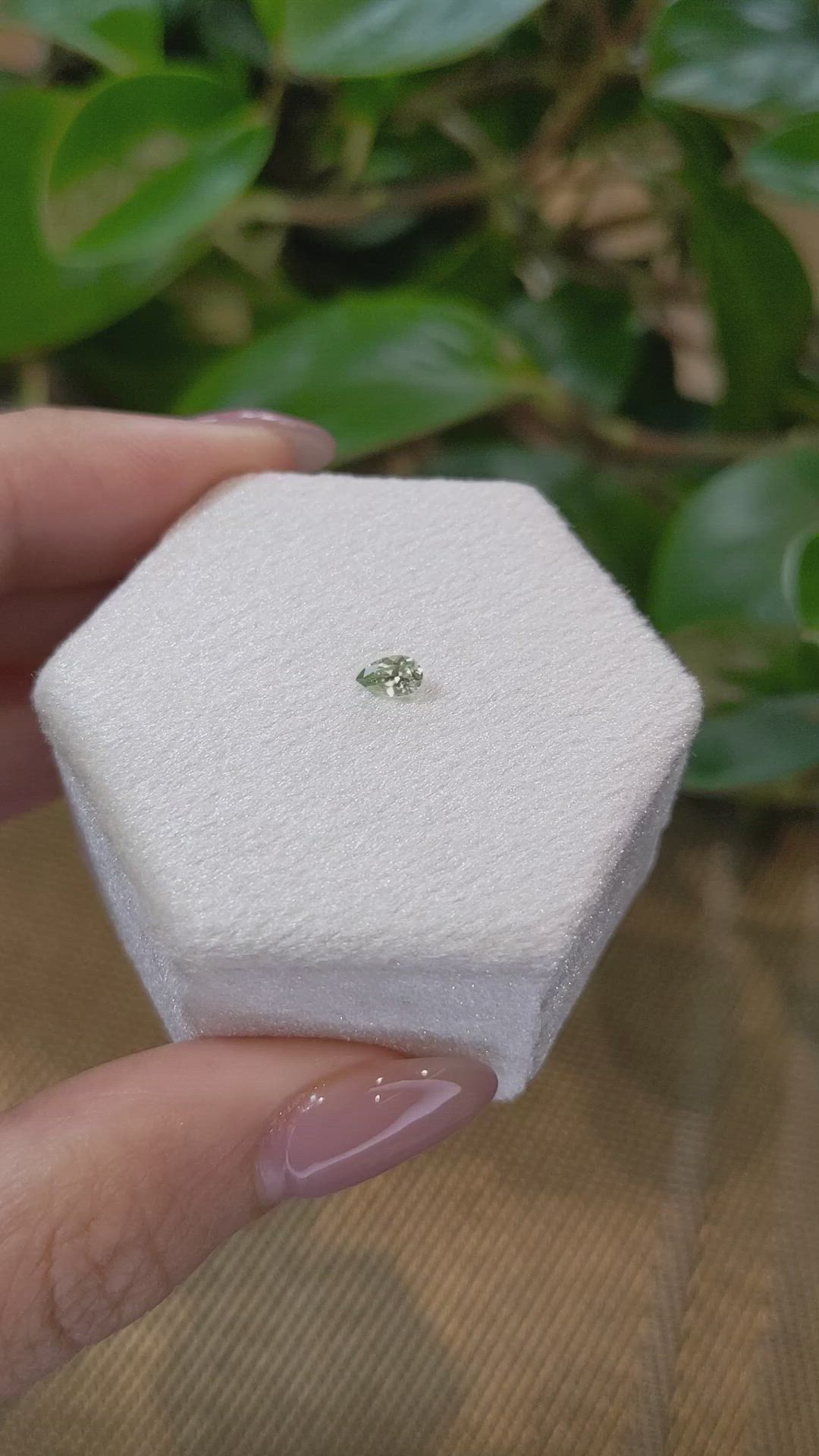 0.25 Ct. Yellowish Green Sapphire from Montana Size Video