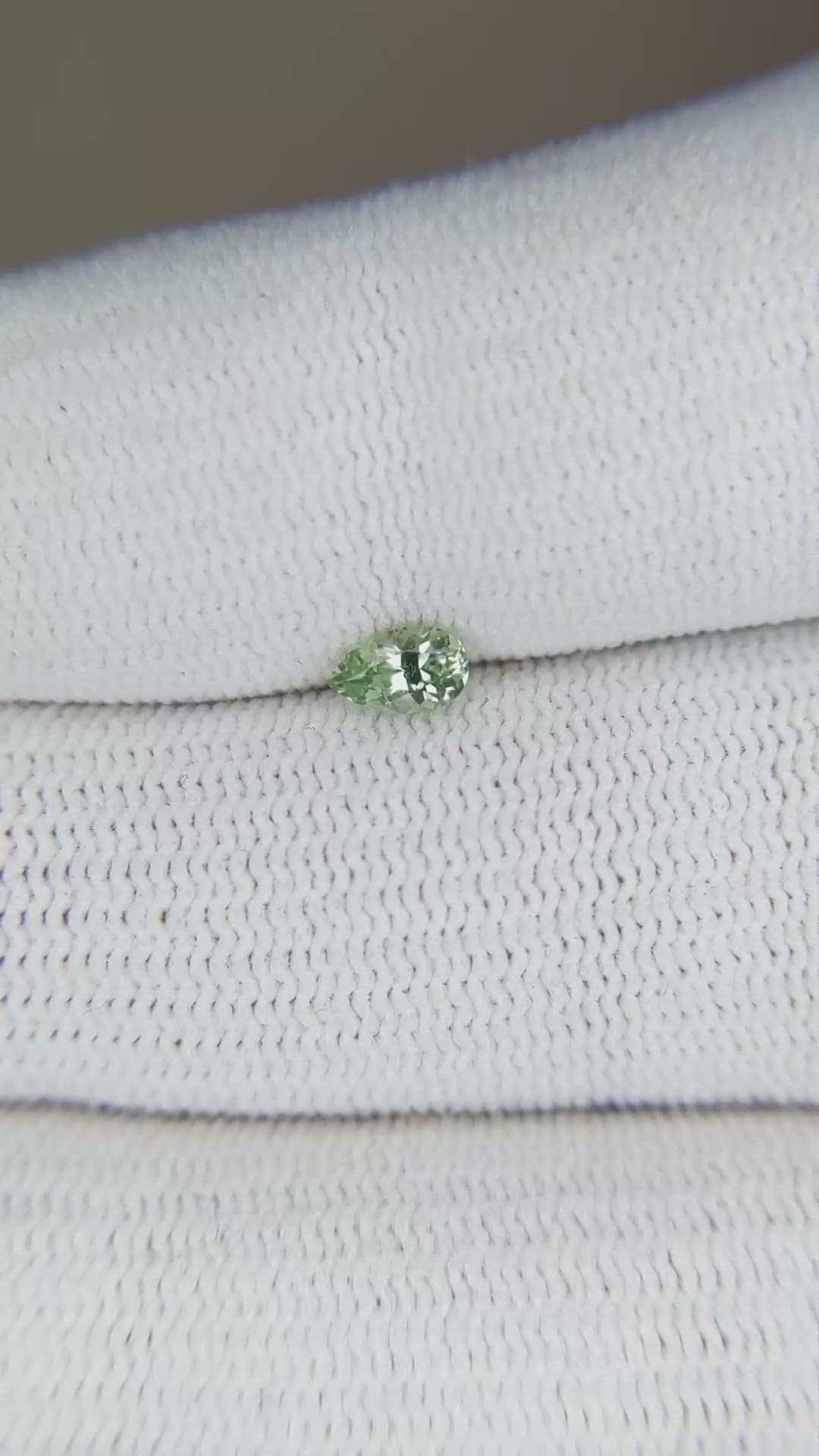 0.30 Ct. Green Sapphire from Montana Size Video
