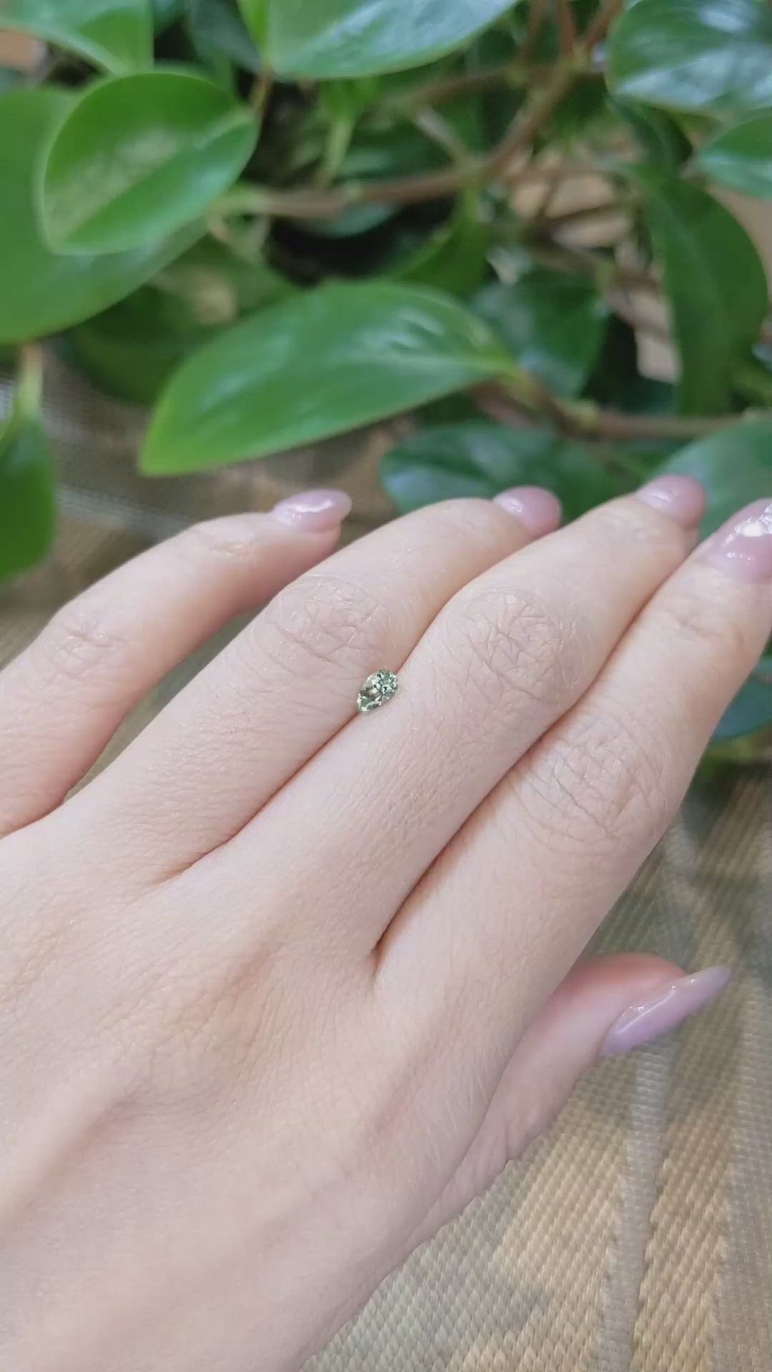 0.30 Ct. Green Sapphire from Montana Size Video