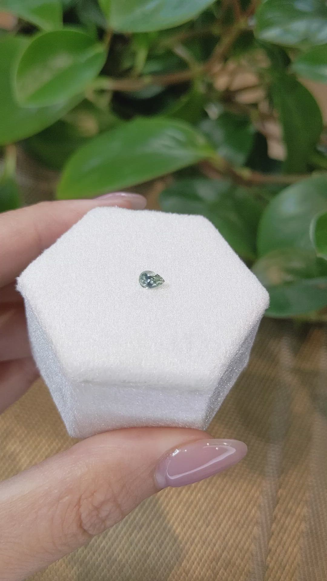 0.33 Ct. Green Sapphire from Montana Size Video