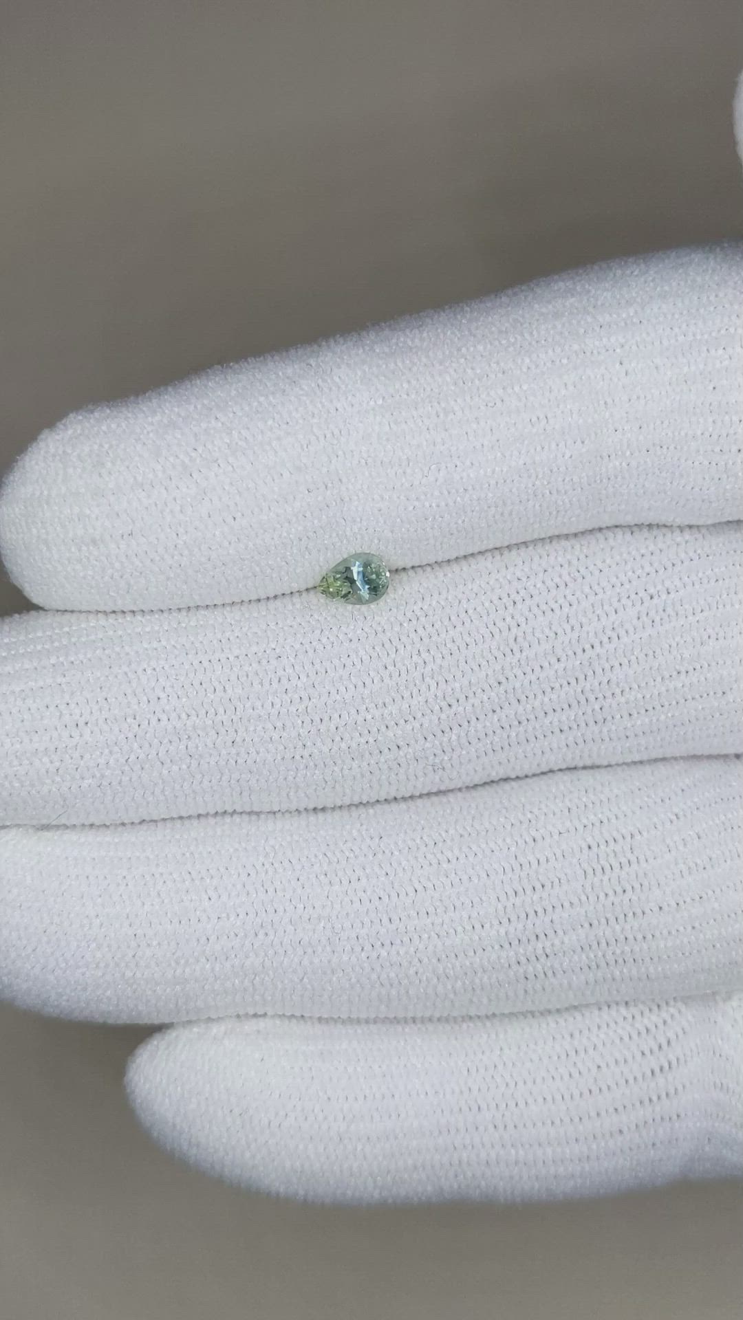 0.33 Ct. Green Sapphire from Montana Size Video