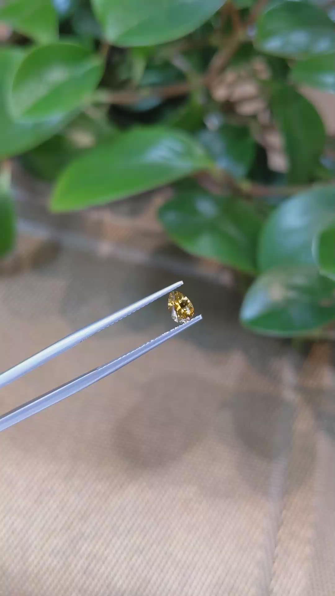 0.46 Ct. Greenish Yellow Sapphire from Montana Size Video