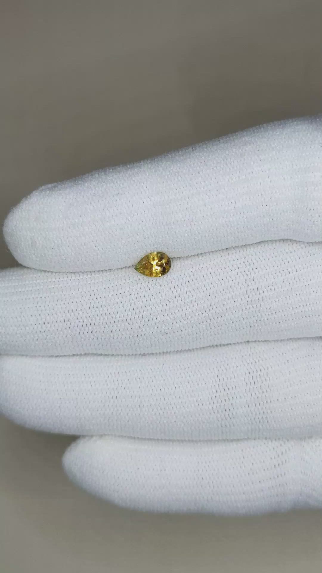 0.46 Ct. Greenish Yellow Sapphire from Montana Size Video