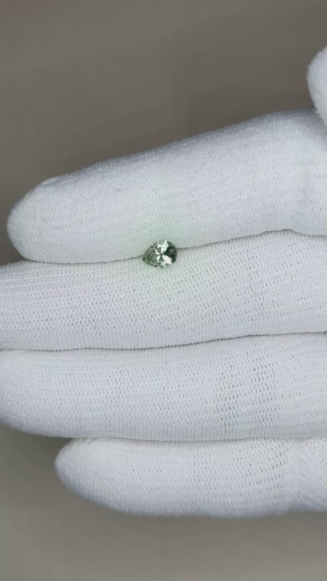 0.47 Ct. Bluish Green Sapphire from Montana Size Video