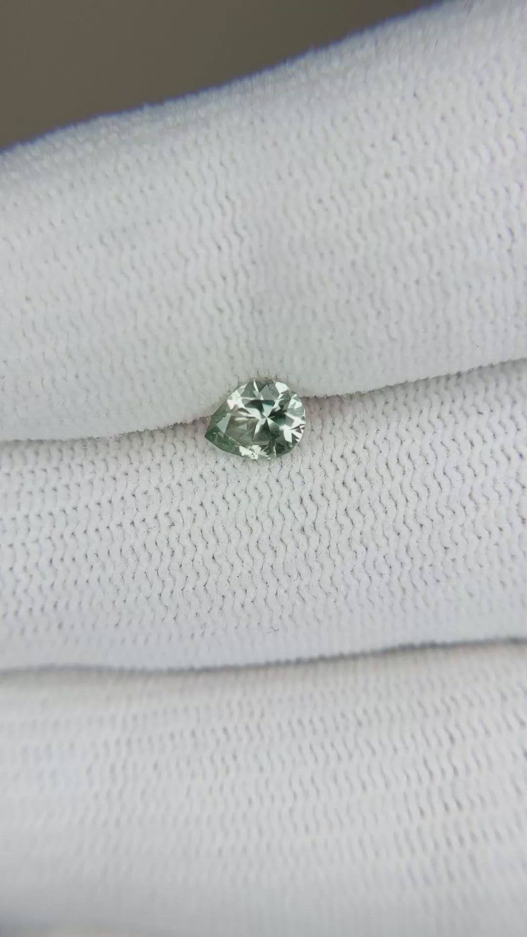 0.47 Ct. Bluish Green Sapphire from Montana Size Video